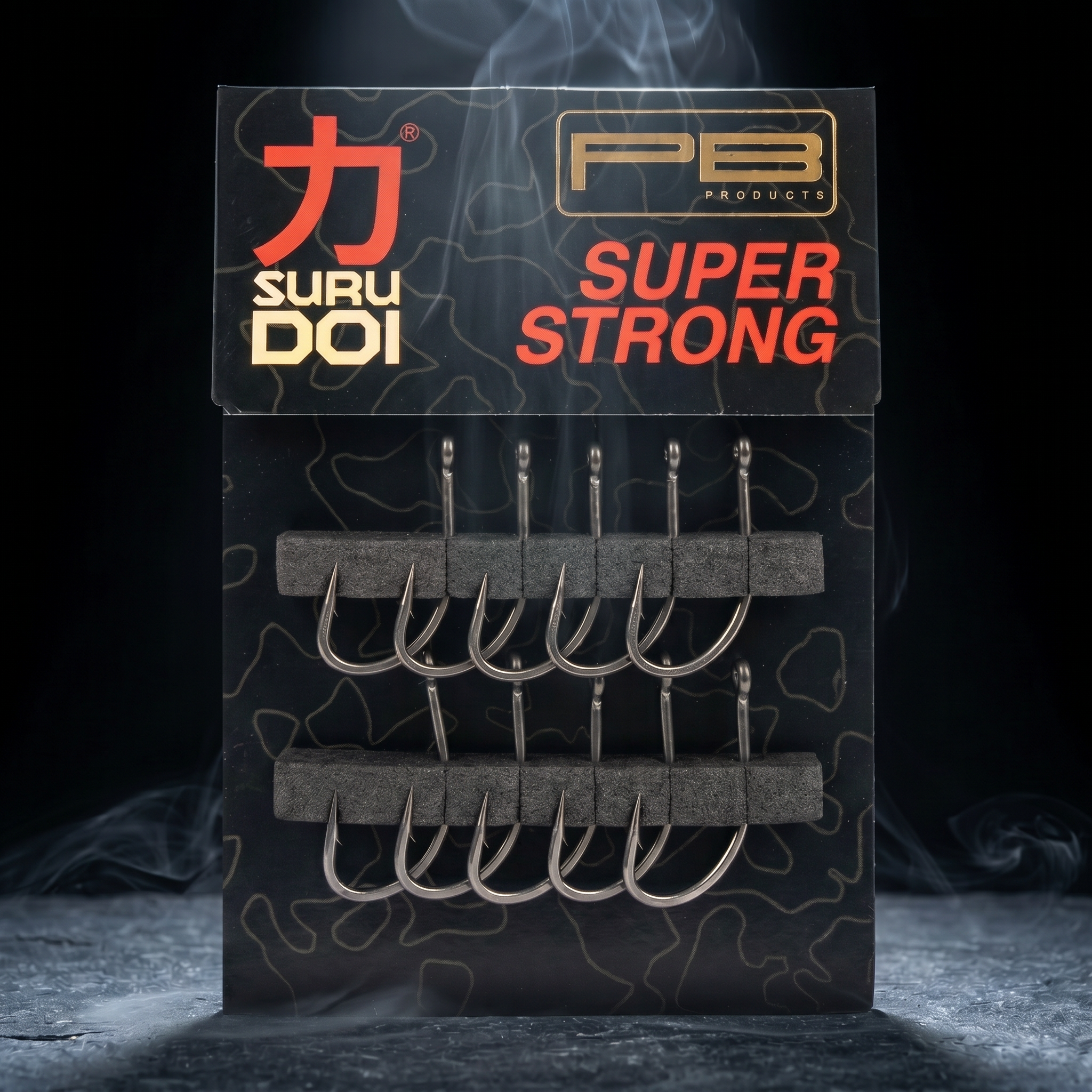 SURUDOI Super Strong micro barbed carp hooks, 10 pack retail packaging by PB Products